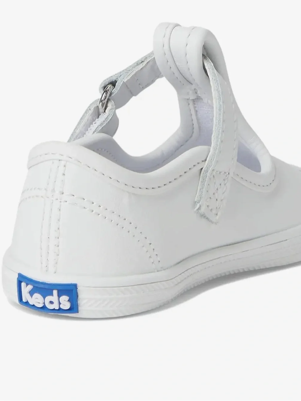Keds Toddler Champion Toe Cap T-Strap In White Leather Size 6 Boy Girl Like New